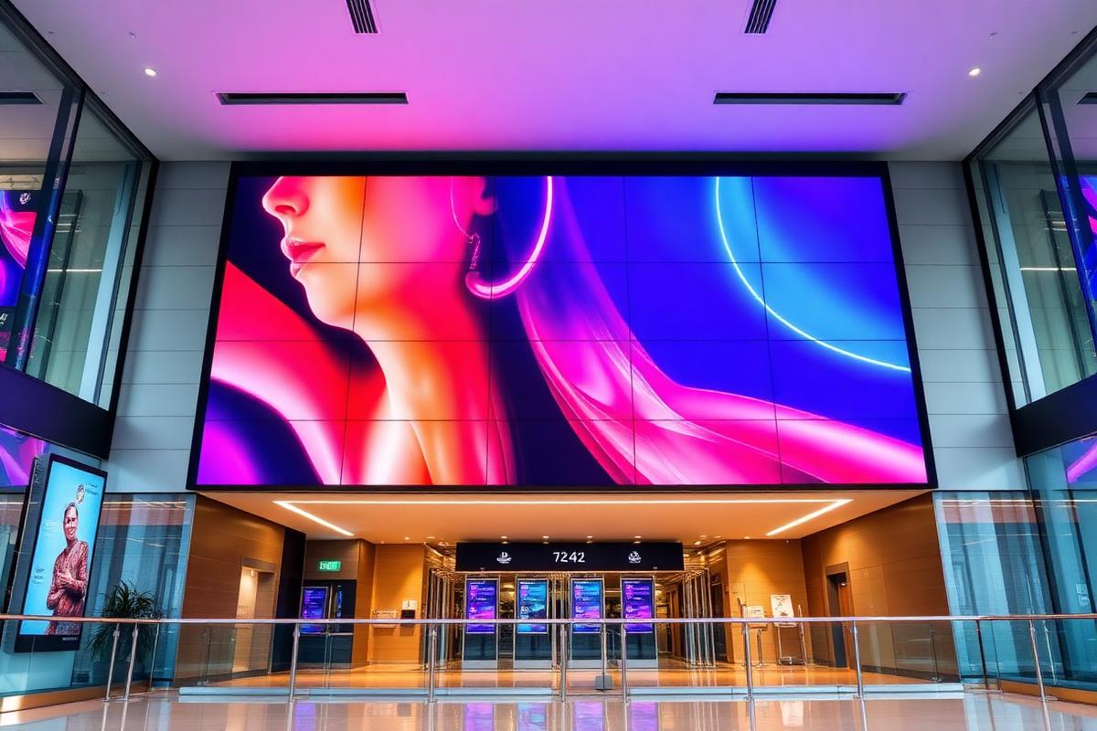 Large indoor LED display installation